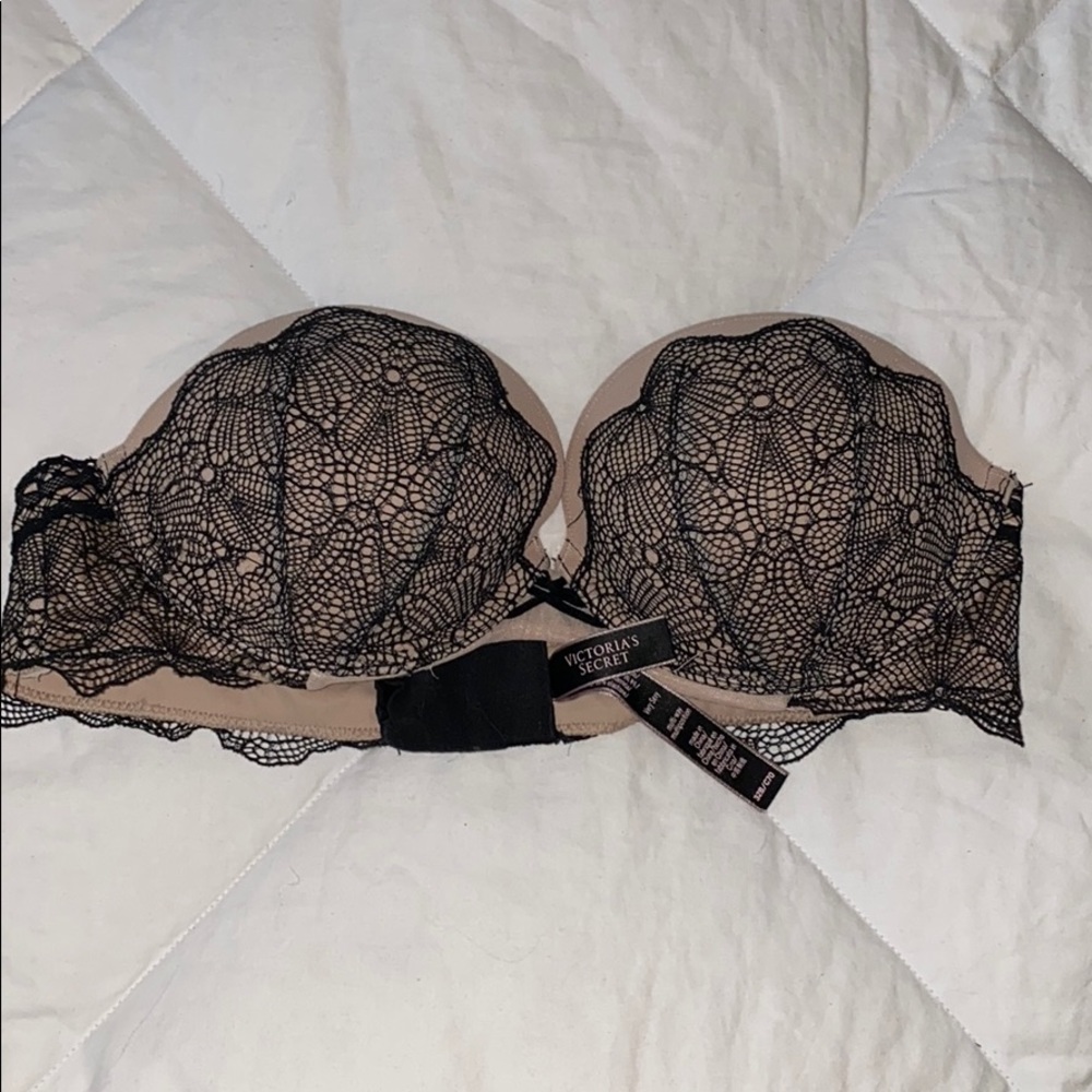 Victoria’s Secret Black and Nude Strapless Bra